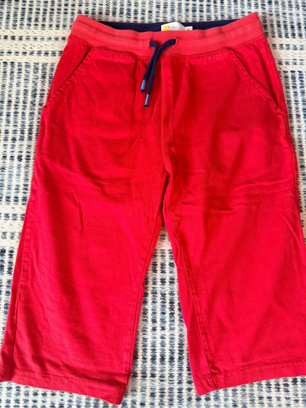 Mini Boden Red Kids Drawstring Cotton Shorts